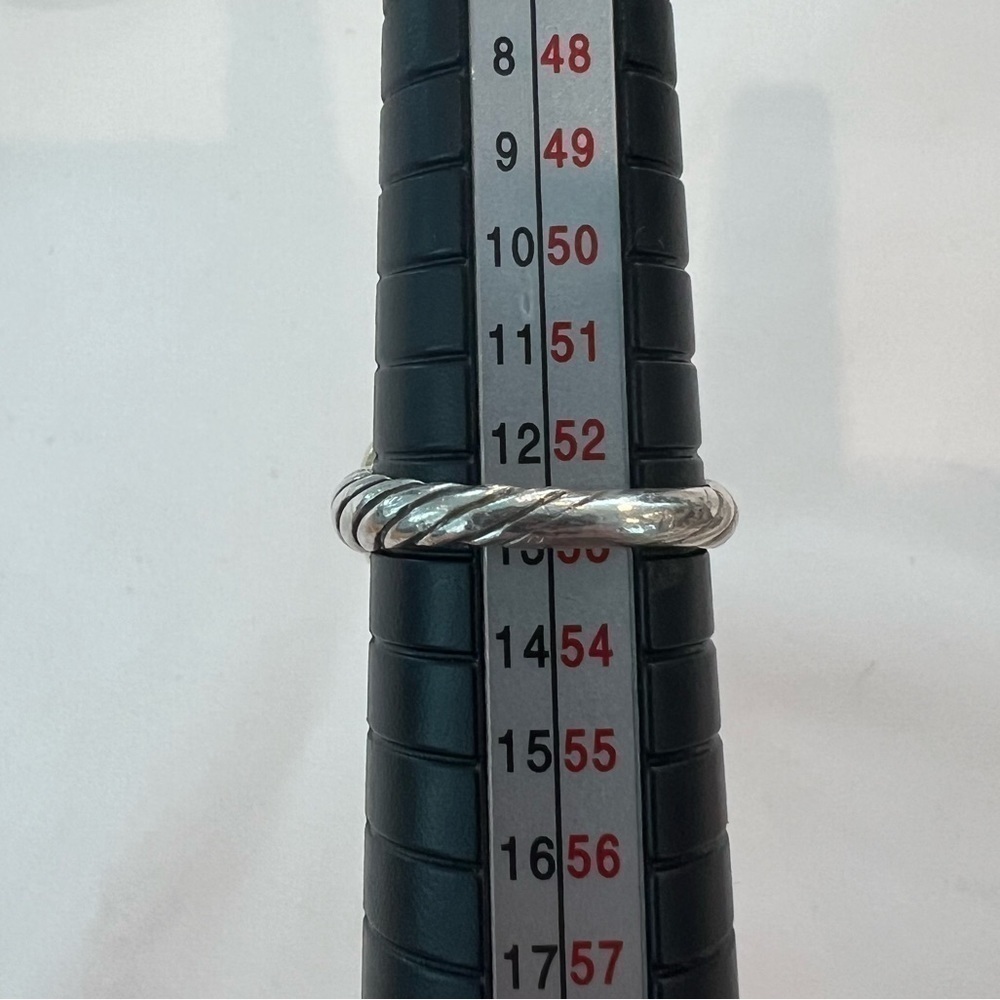 David Yurman Two-Tone Yellow Gold Diamond Cable Noblesse Cocktail Ring Silver - Picture 12 of 13